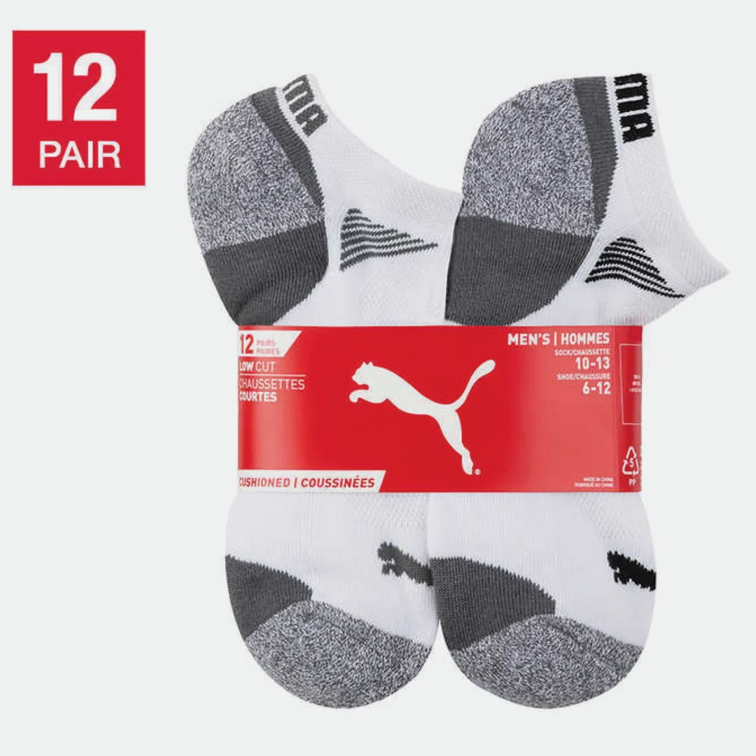 Low Cut Athletic Socks, 12 Pack