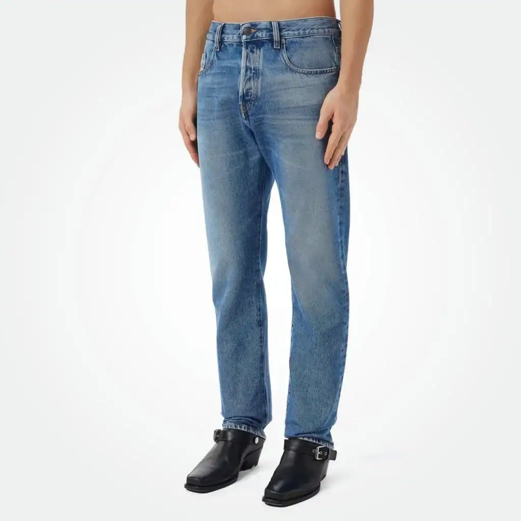 Regular Fit Mid Waist Tapered Leg Jeans