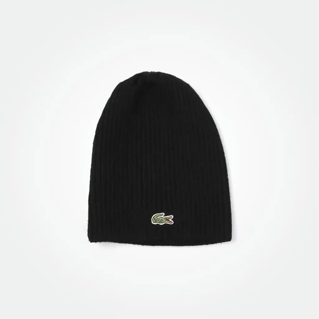 Green Crocodile Ribbed Wool Beanie