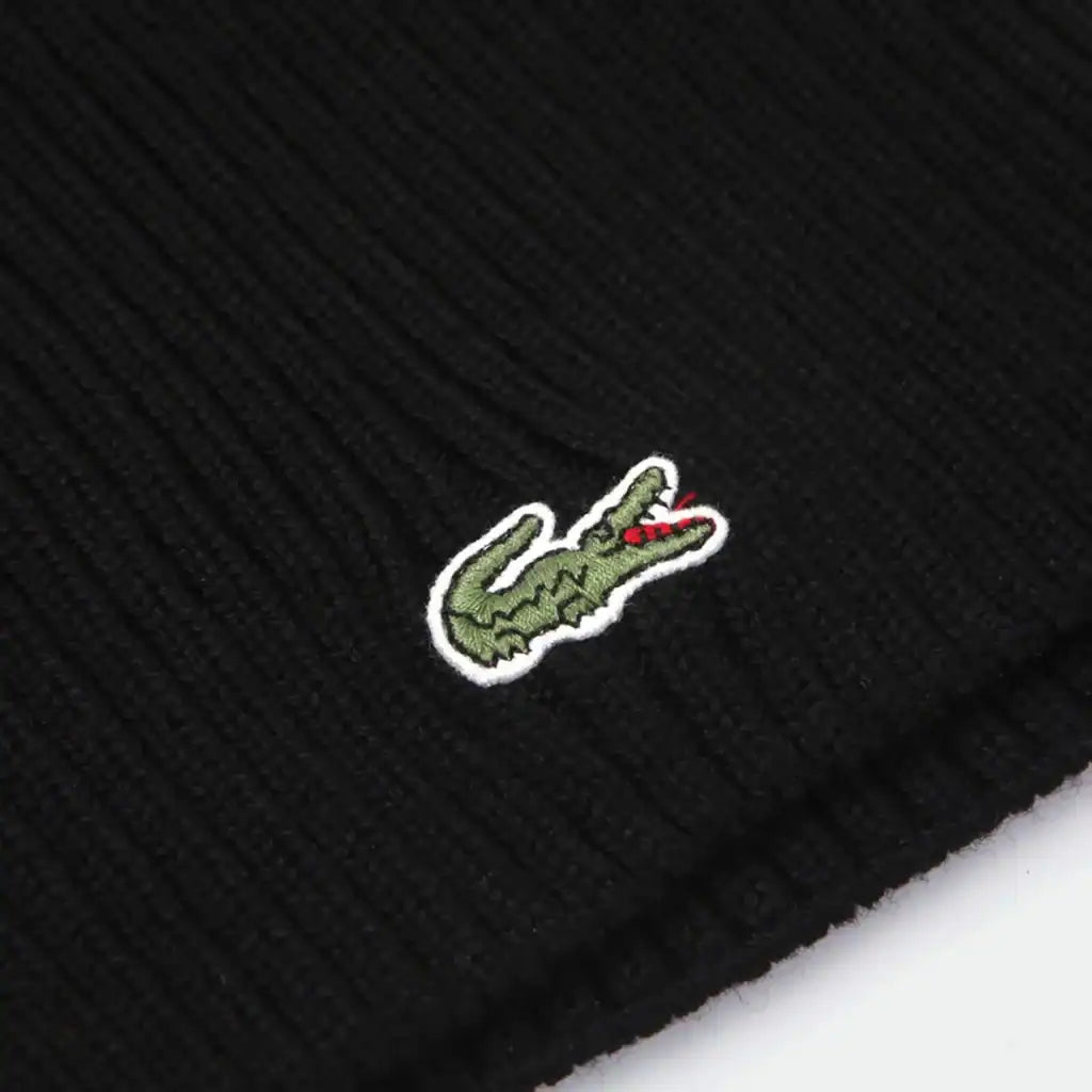 Green Crocodile Ribbed Wool Beanie