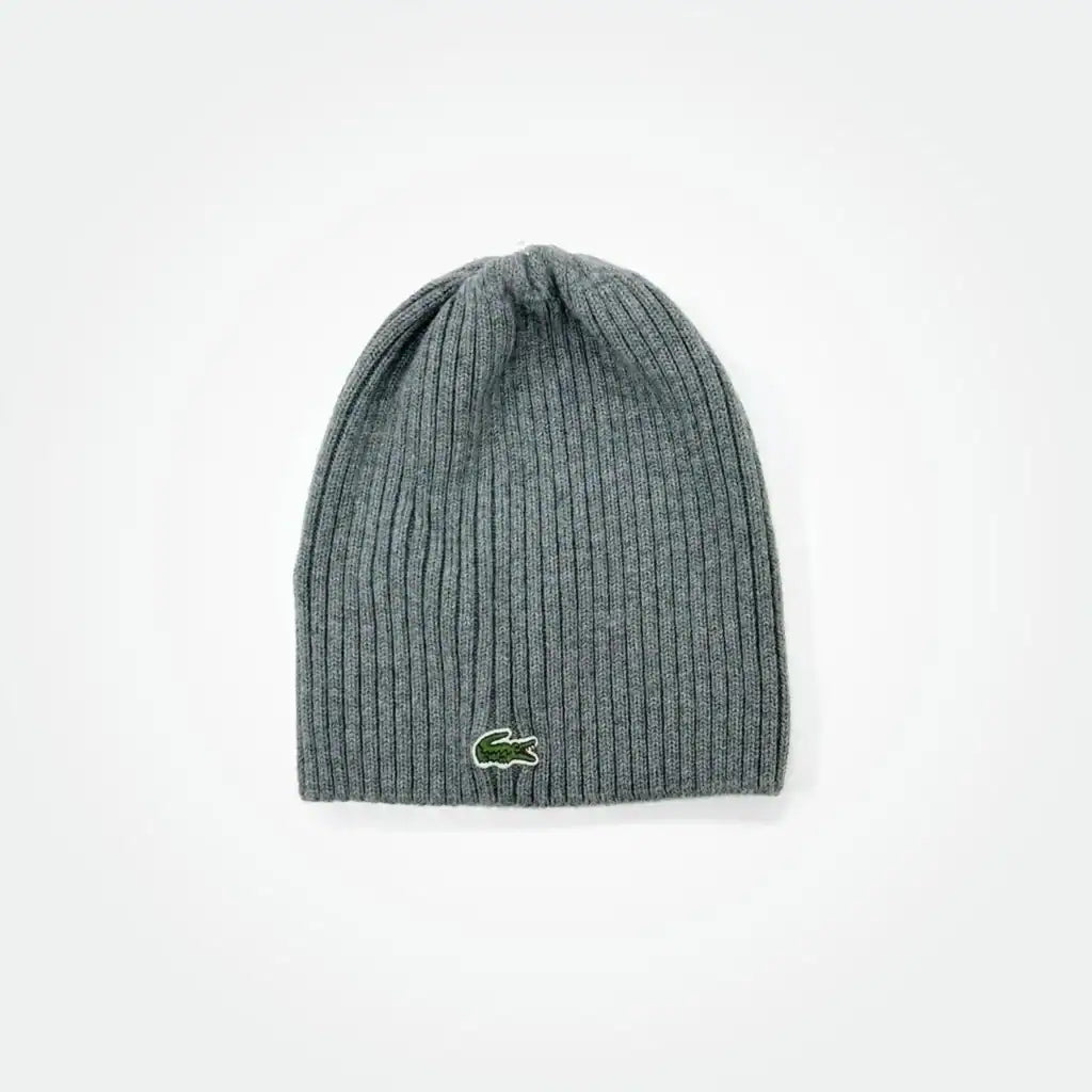 Green Crocodile Ribbed Wool Beanie
