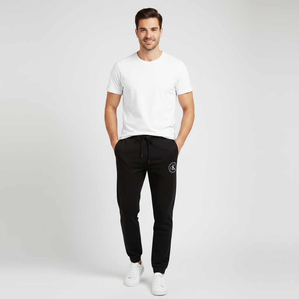 Sweatpants with Circle Graphic Print Logo
