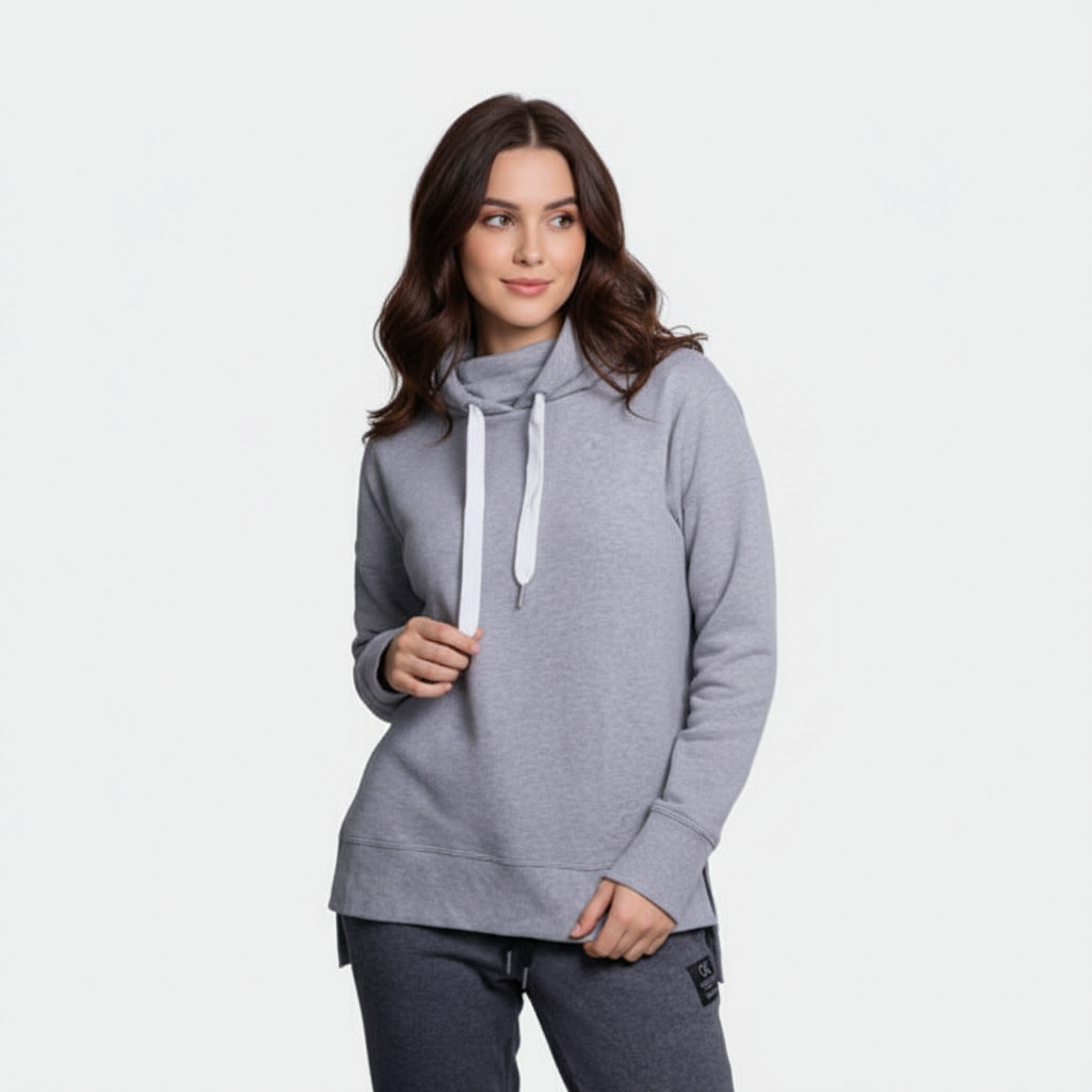 Long Neck Hooded Sweatshirt