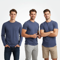 3 pc Set Crew neck, Curve Hem & Long Sleeve