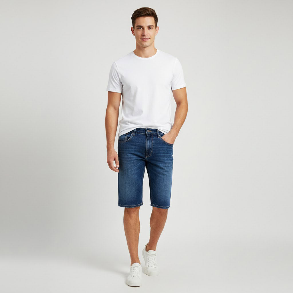 Strech Relaxed Denim Shorts