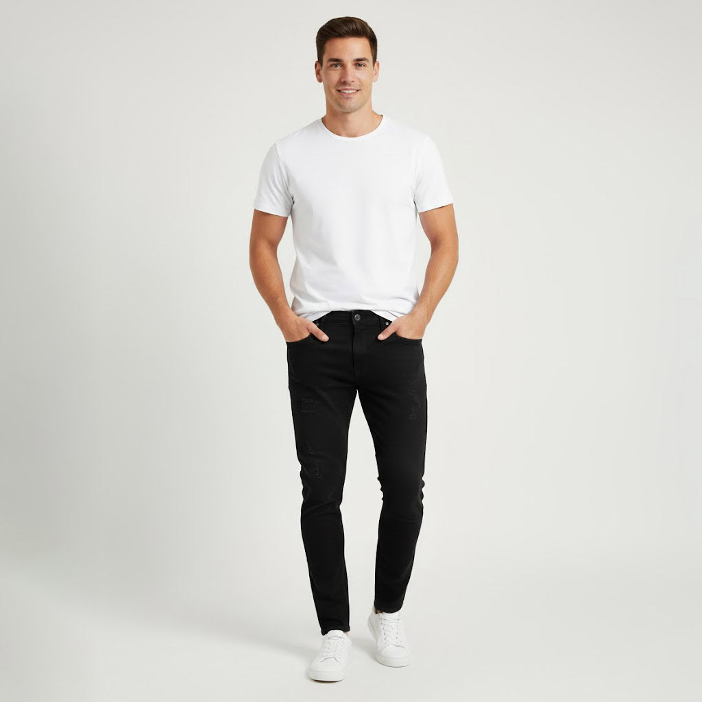 Tattered Slim Tapper Jeans