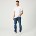 Slim Straight Tattered Jeans