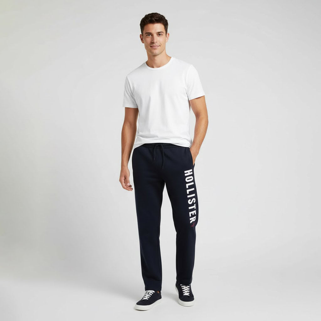 Straight Leg Sweatpants Big Applique Logo