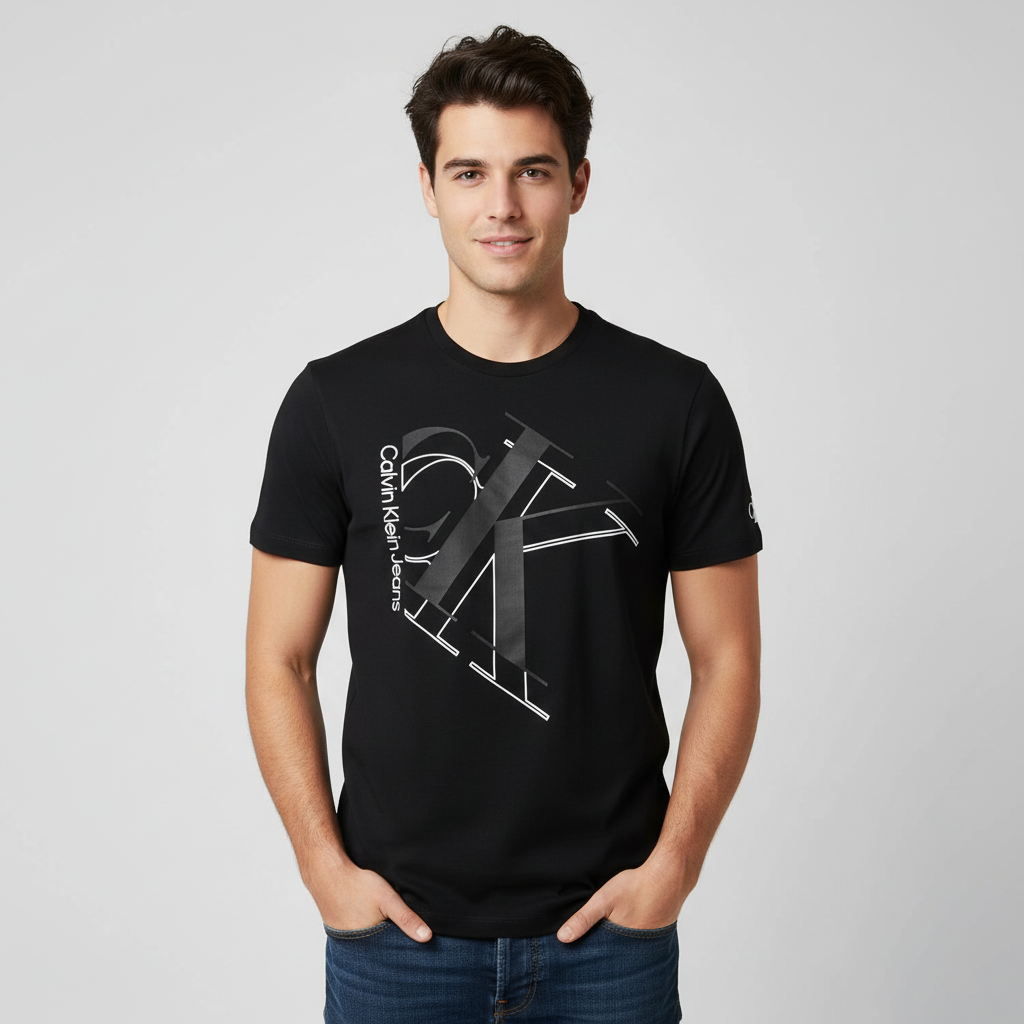 Two Toned Monogram Logo Tee