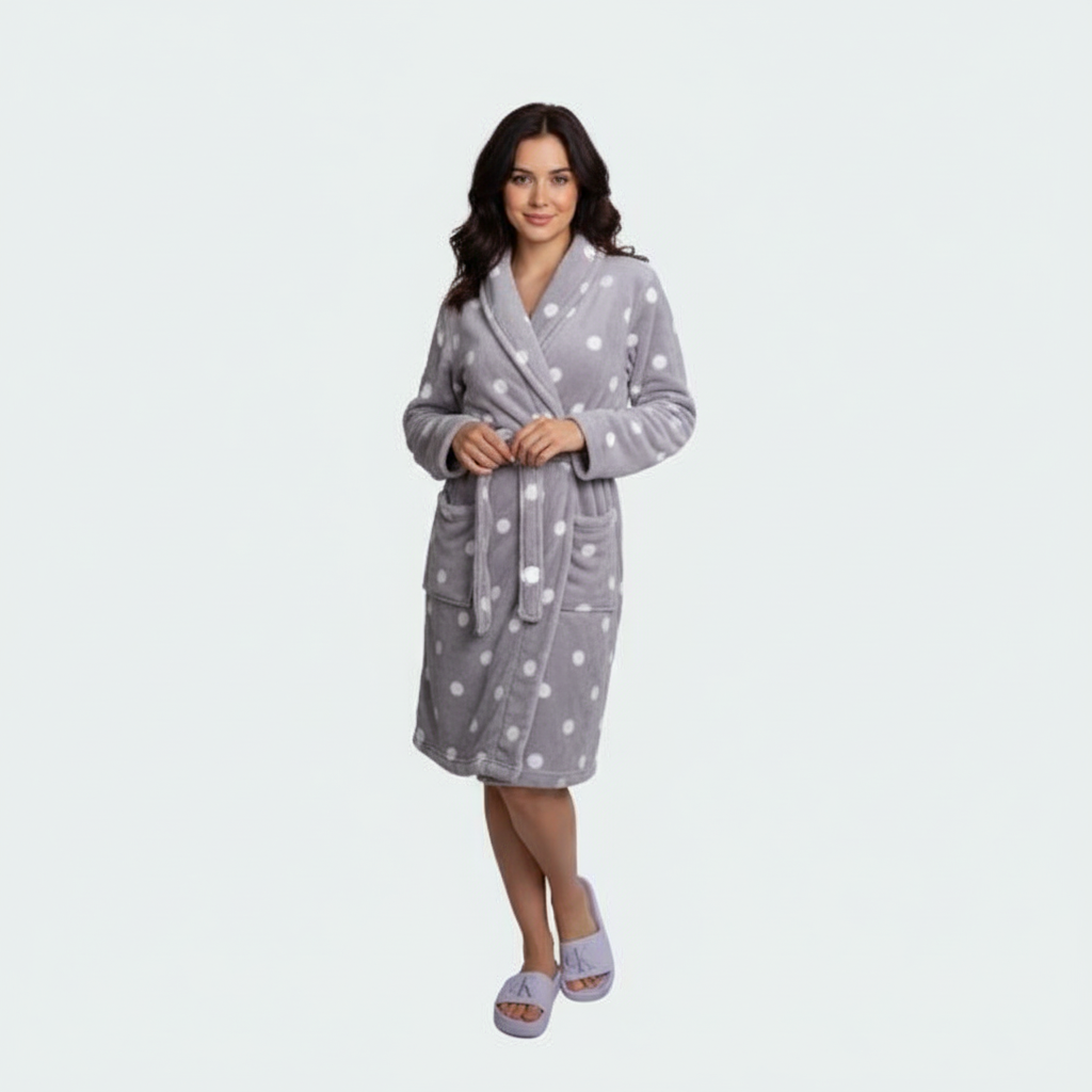 Bathrobe Printed Flannel Dot