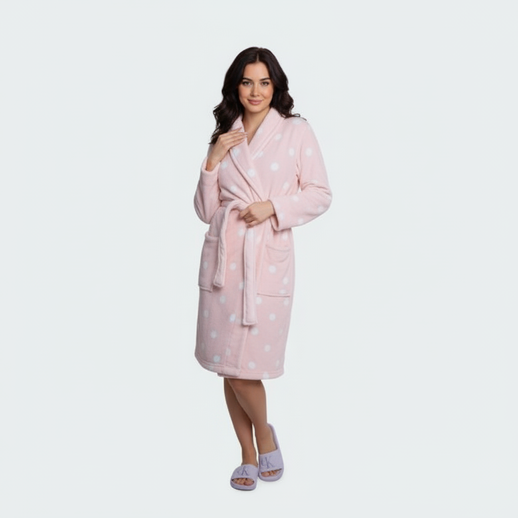 Bathrobe Printed Flannel Dot