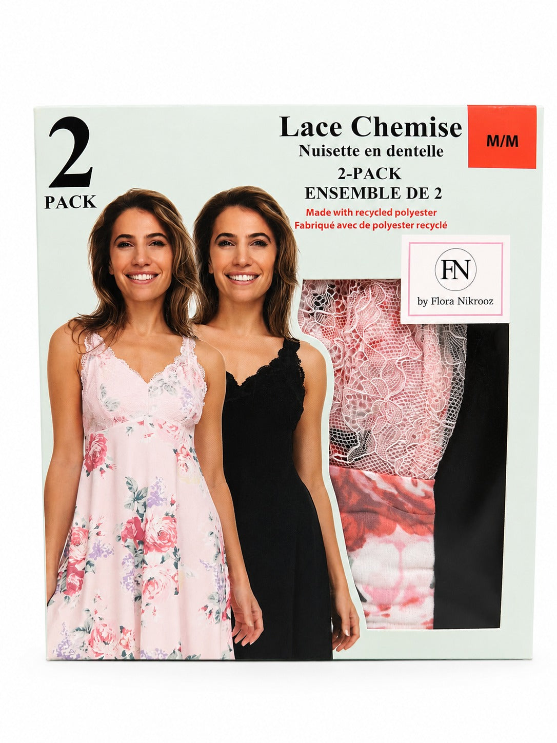 2 Pack Lace Chemise