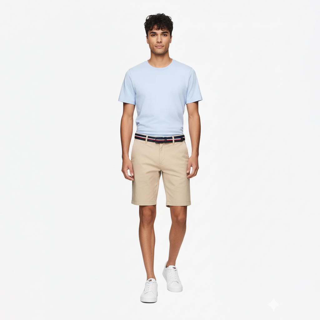 Belted Chino Shorts 9"