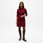 Long Sleeves Belted Oxford Shirtdress
