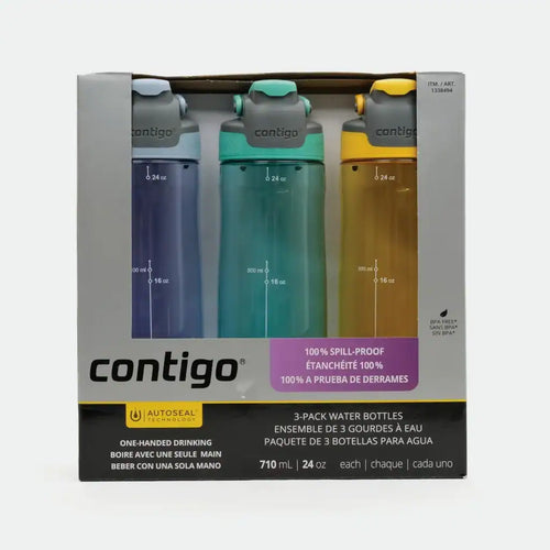 Auto Seal 3 Pack Water Bottle